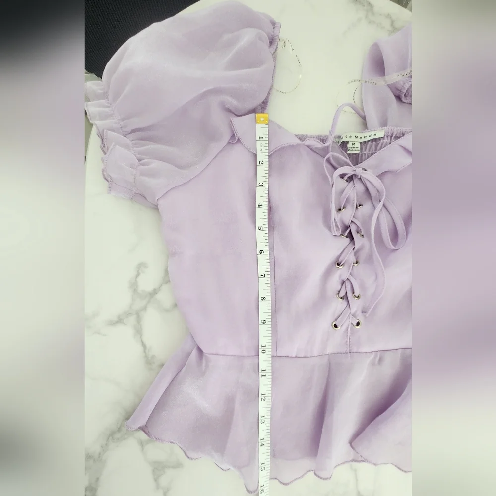 Haute Monde Lavander Color Women's Blouse Size Medium - Picture 7 of 12